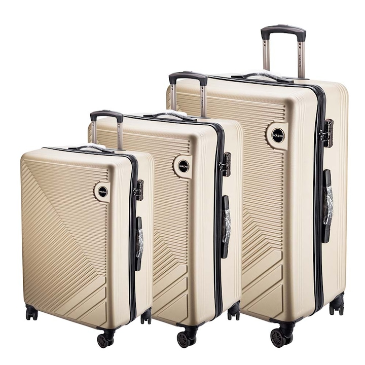 Dollcini, Куфар за пътуване по света，Комплект куфари от 3 части，20",24",28",(357910-227D),.Злато