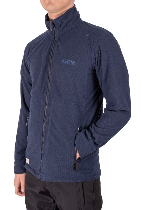 Bluza sport din material respirabil cu fermoar, Bleumarin, L