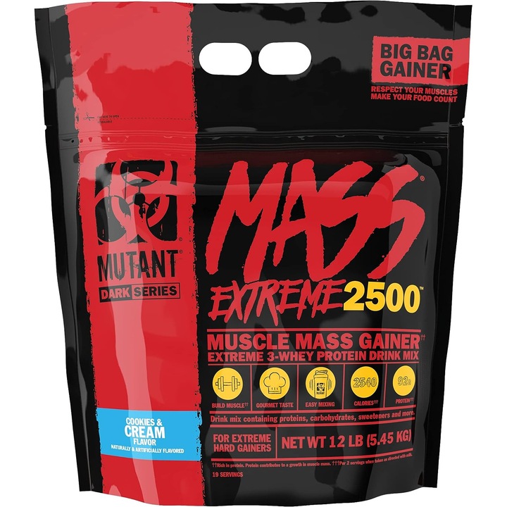 Въглехидрати и протеини, PVL Mutant Mass Extreme 2500, бисквитки и крем - 5450g