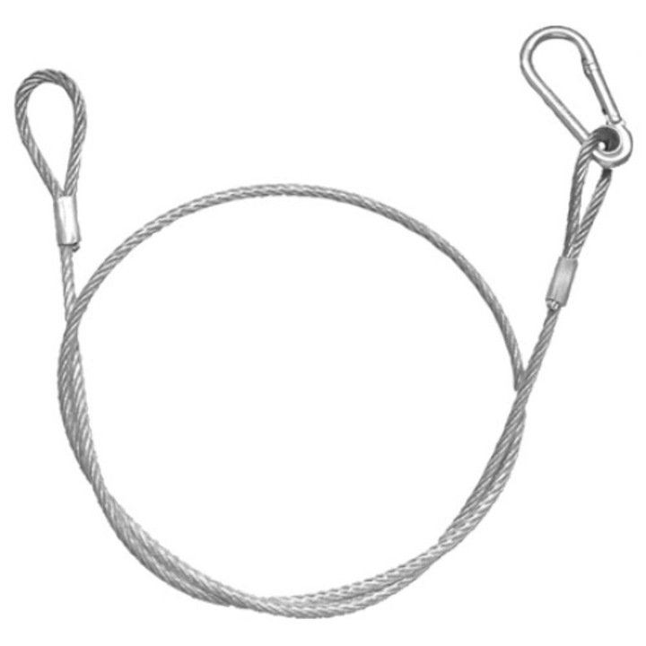 Acél kábel AFX klipsszel, 87 cm, vastagság 4 mm, max 60 kg, ezüst
