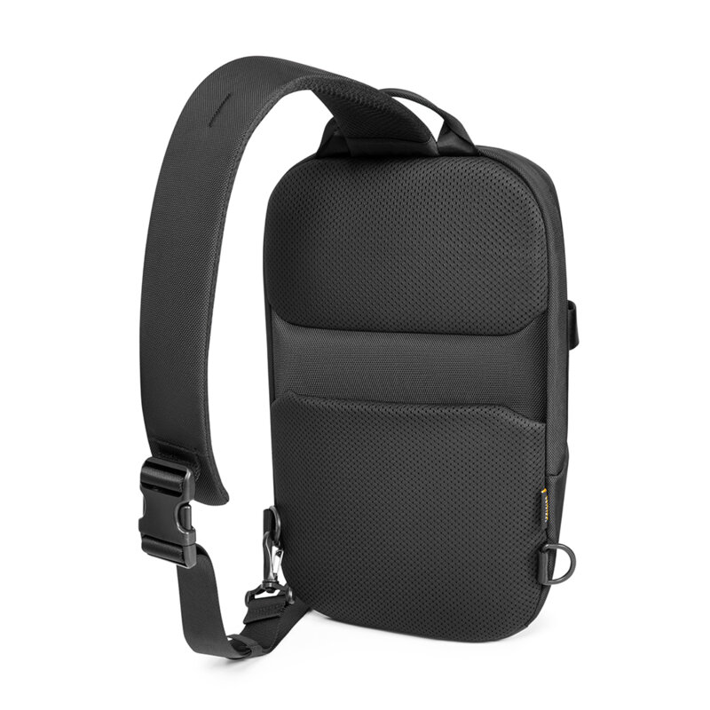 Ghiozdan pentru laptop, Sling Bag, buzunare multiple, diagonala maxima 14", 9L capacitate, PET, Negru