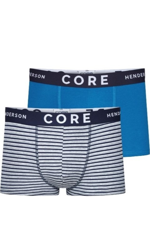 Set 2 perechi boxeri, Henderson NOBLE, Multicolor, Gri/Albastru, 2XL