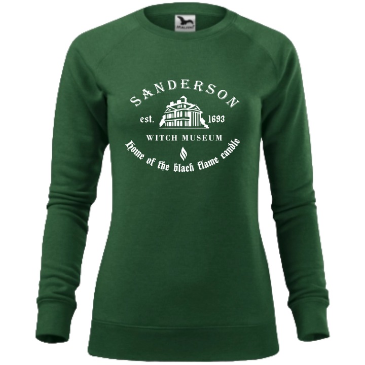 Bluza amuzanta, Personalizata Halloween - Sanderson Museum, Dama, Verde Melanj, Marime S