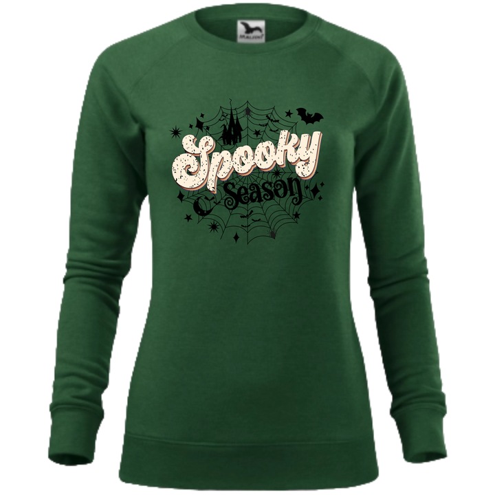 Bluza amuzanta, Personalizata Halloween - Spooky Season, Dama, Verde Melanj, Marime S