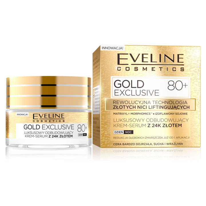 Crema-ser luxoasa Eveline Cosmetics, Gold, 24K 80+