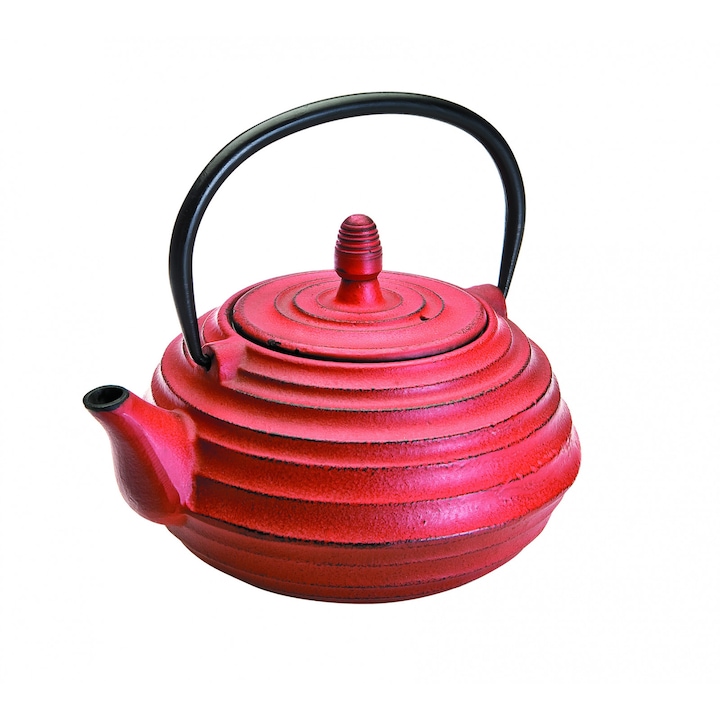 Ibili-Ceylan infúziós teáskanna, öntöttvas, 16, 5x9, 5 cm, 700 ml, piros