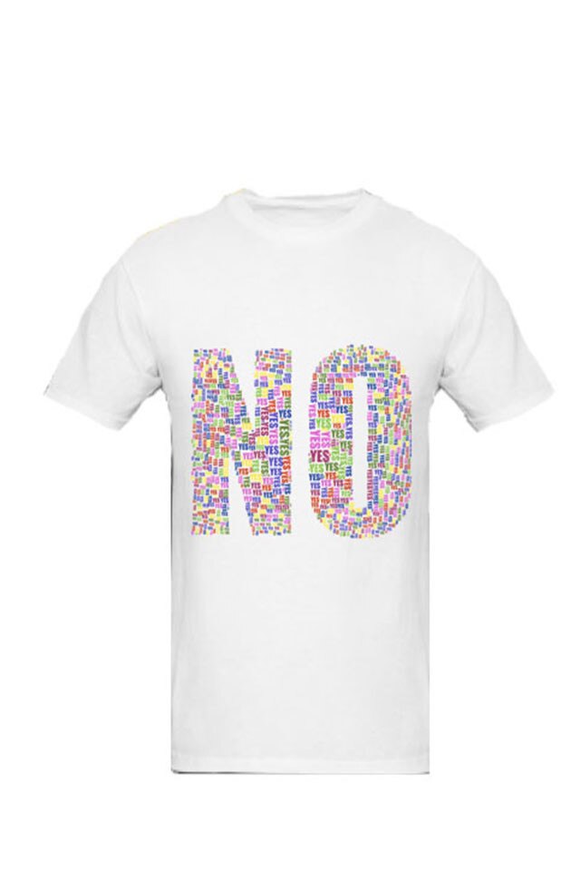 Tricou Personalizat „NO”, e-textilbrom, bumbac, culoare alb