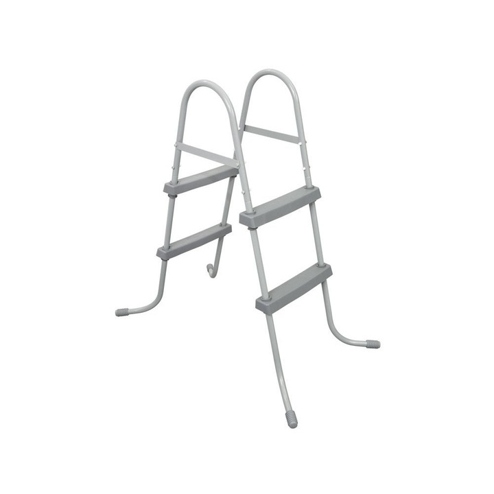 Scara pentru piscina, Bestway, Metal, 84 cm, Argintiu