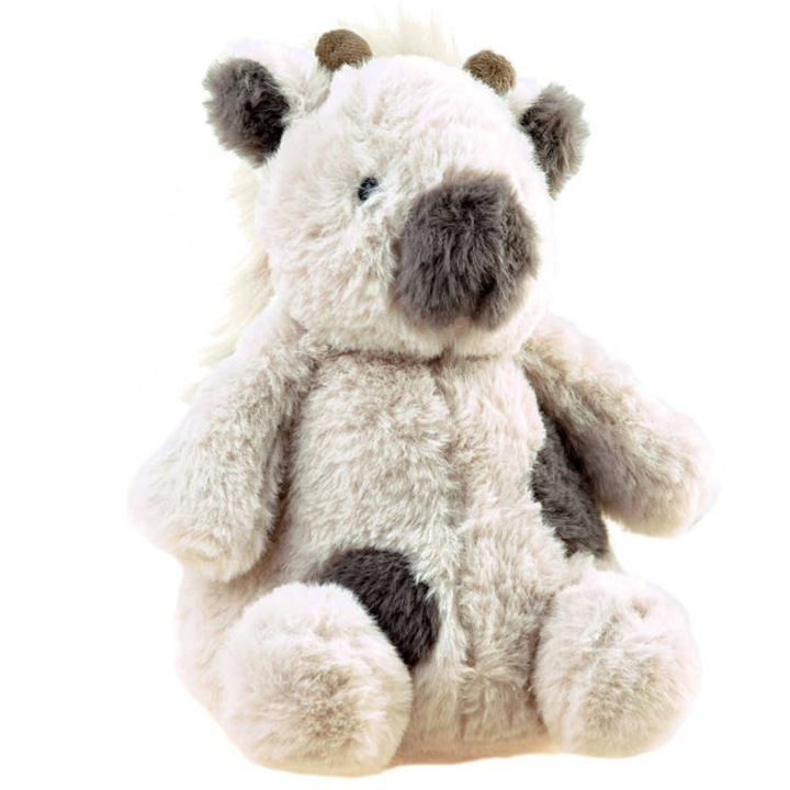 Vacuta de plus, Jokomisiada, 20 cm, Alb/Gri