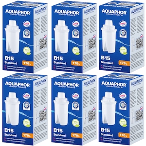 Set 6 cartuse filtrante, AQUAPHOR, B15, Alb