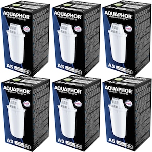 Set 6 filtre, AQUAPHOR, Insertie de filtru A5, 350L/3 luni, Alb
