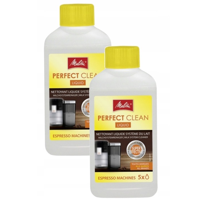 Комплект от 2 почистващи разтвора за еспресо машина, Melitta, 250 мл