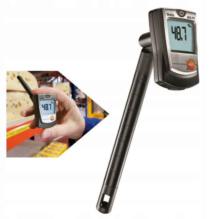 Termohigrometru, Testo, 3xAAA, 5 pana la 95% RH, Negru/Argintiu