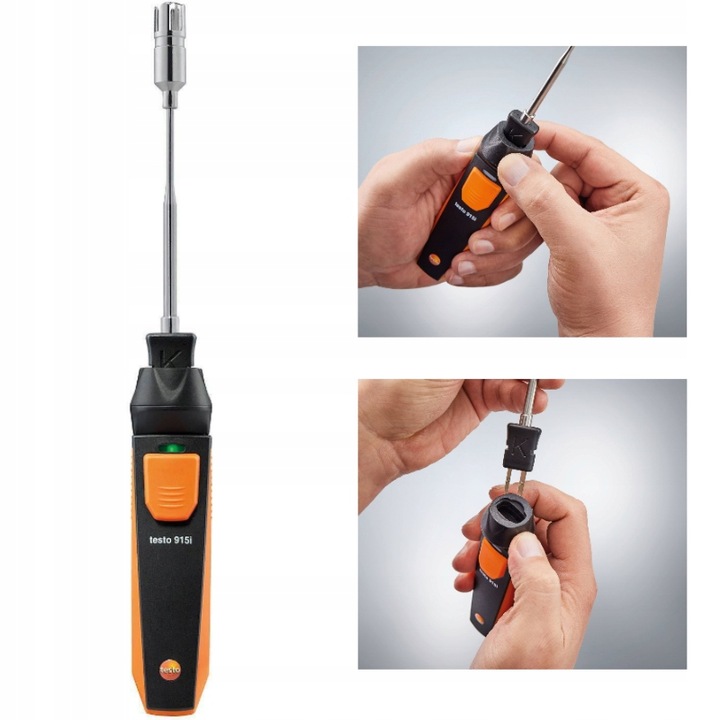 Termometru cu sonda, Testo, 3xAAA, Tip K, Clasa 1, -50 pana la +350 °C, Negru/Portocaliu