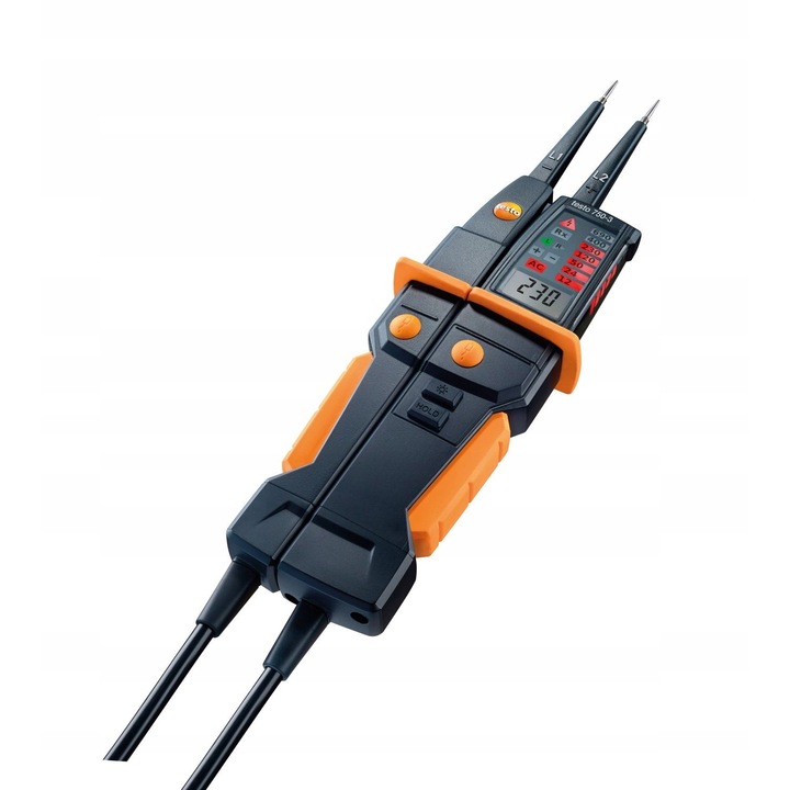 Tester tensiune electrica, Testo, Ecran LCD, IP64, 2XAAA, Negru/Portocaliu