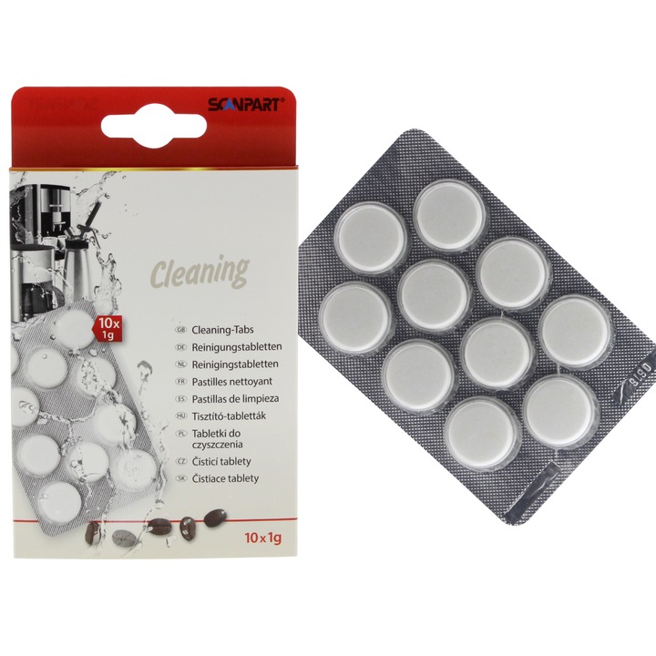 Tablete curatare pentru aparat cafea, SCANPART, 10 bucati