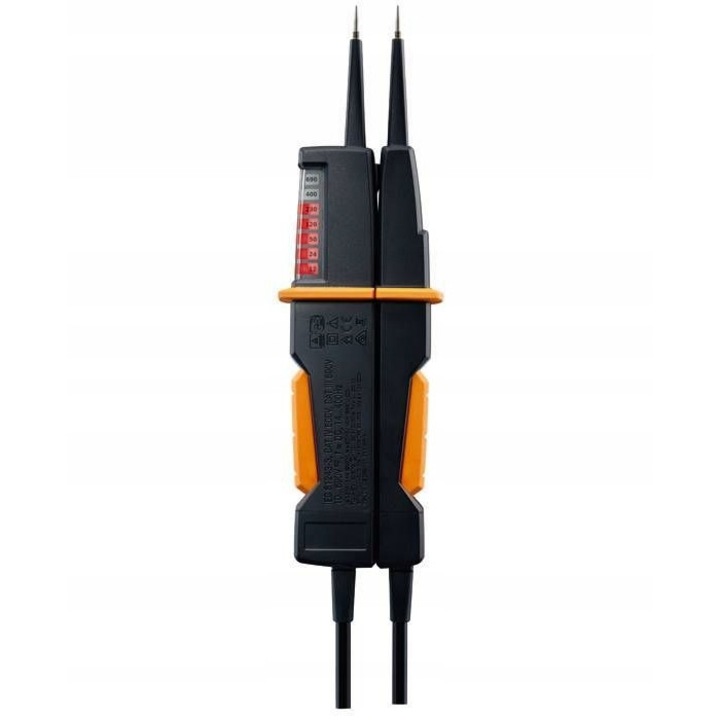 Tester pentru tensiune, Testo, Indicator LED, IP64, 2XAAA, Negru/Portocaliu