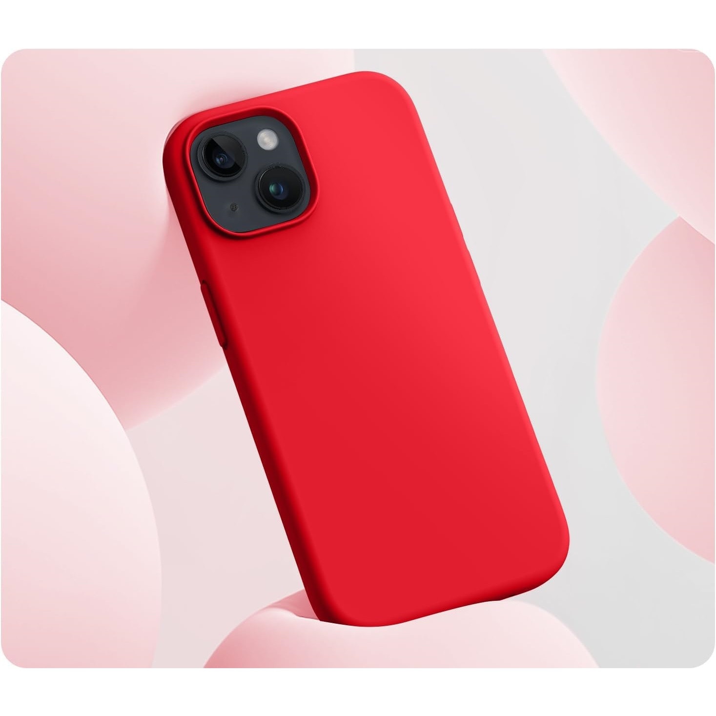 Husa protectie compatibila cu iPhone 15, slim, silicon Rosu cu interior din microfibra, protectie camera, protectie ecran, ISAG