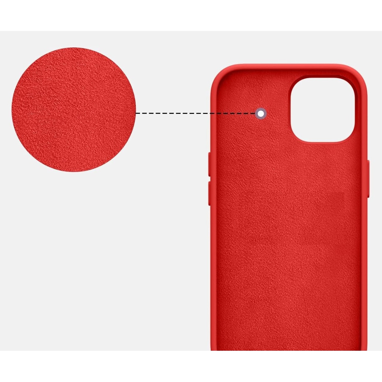 Husa protectie compatibila cu iPhone 15, slim, silicon Rosu cu interior din microfibra, protectie camera, protectie ecran, ISAG