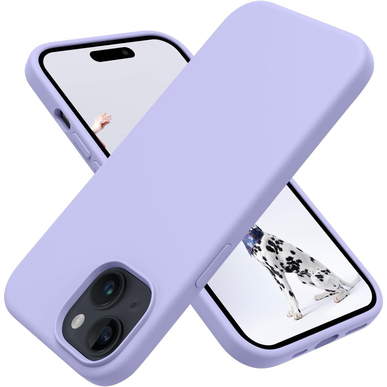 Husa protectie compatibila cu iPhone 15, slim, silicon Mov cu interior din microfibra, protectie camera, protectie ecran, ISAG
