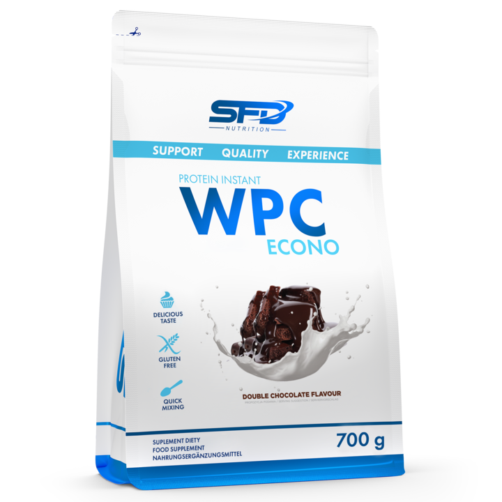 Proteine din zer, SFD WPC Protein Econo, 700g, aroma CIOCOLATA, pudra proteica, 21g proteine per portie, fara zahar