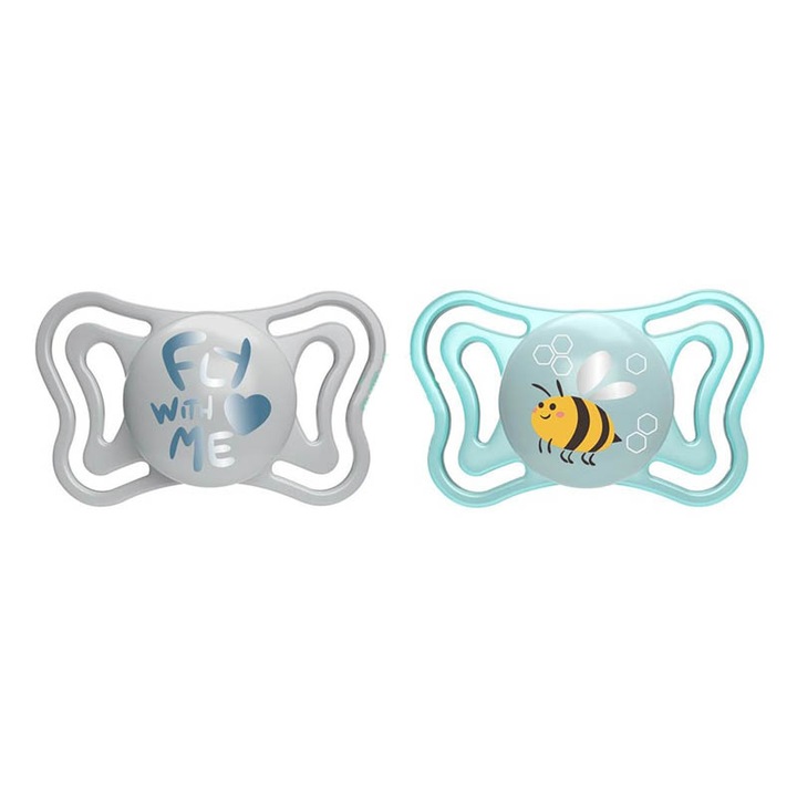 2 db fogszabályozó szilikon cumi készlet Chicco Physio Forma Light 156375-2, Multicolor