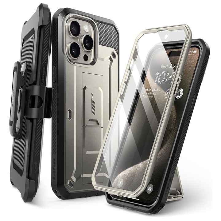 Защитен калъф за iPhone 15 Pro, Xtreme Armor, Unicorn Beetle Pro, G278, Lexgard, Titan Gray