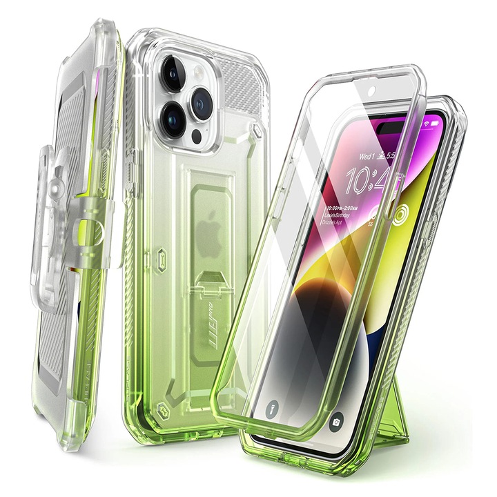 iPhone 15 Pro Max, Supcase Unicorn Beetle Pro tok, Átmenetes Zöld