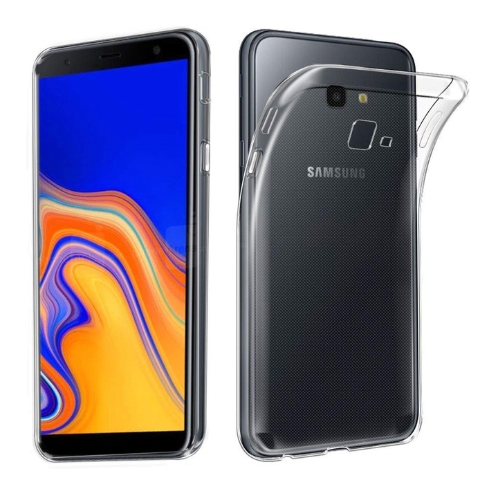 Капак, съвместим с Samsung Galaxy J4 Plus 2018 - Луксозен тънък калъф TSS, Прозрачен