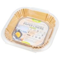 Set 100 buc Hartie de copt pentru airfryer ZASS ZPL 03, 17 cm, forma patrata, Maro