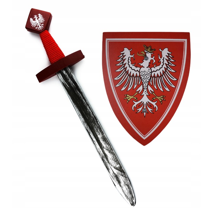 Set spada si scut, 50 cm, Rosu