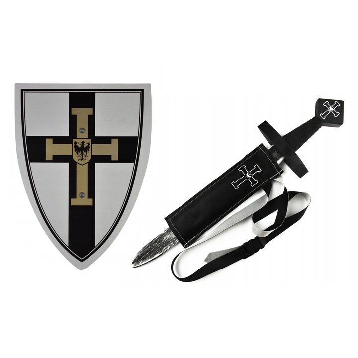 Set spada si scut, Lemn, Negru