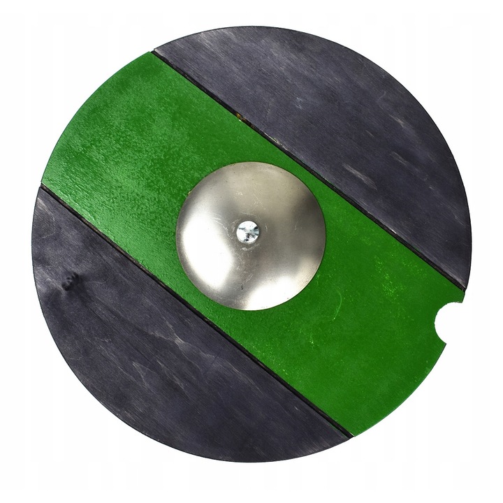 Scut cavaler, Lemn, 33 cm, Negru/Verde