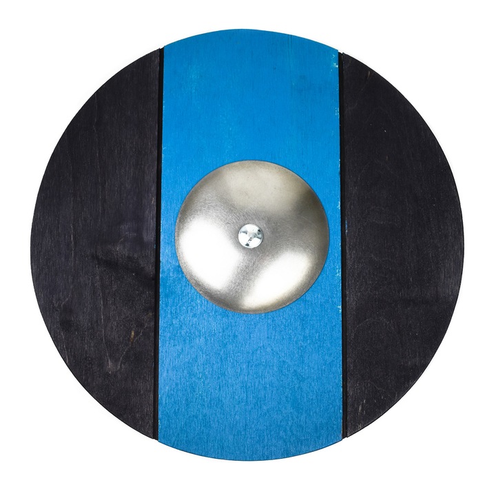 Scut cavaler, Lemn, 33 cm, Albastru/Negru