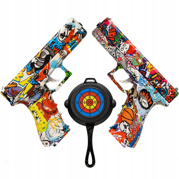 Set 2 pistoale si tinta, Multicolor