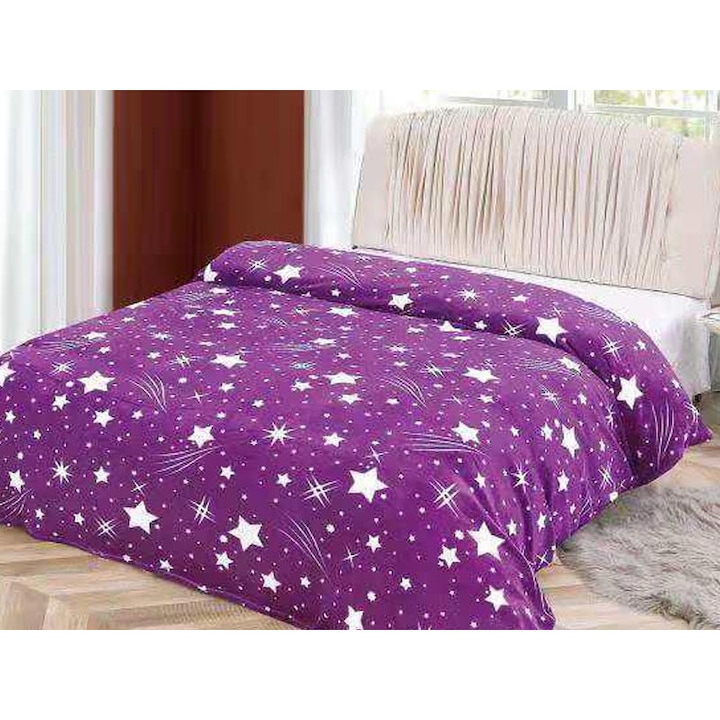 Одеяло Cocolino за 2 души, Dormy, Star Comet Purple, 200x230 см