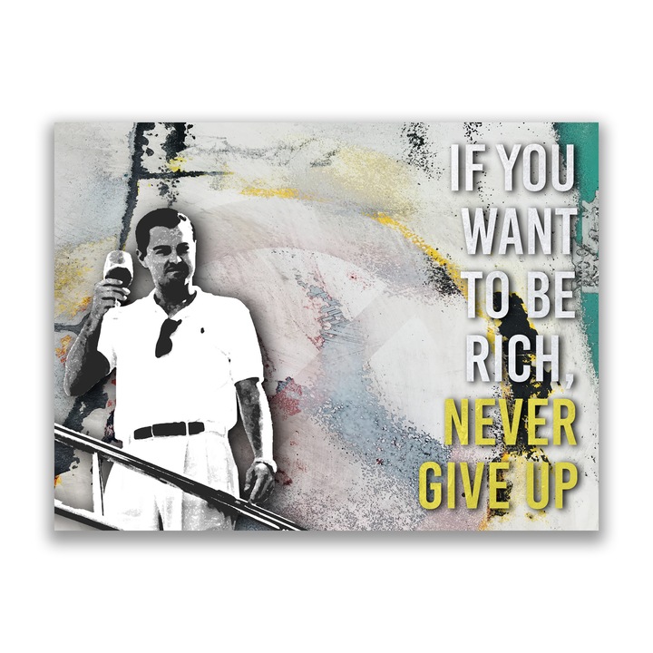 Prémium vászonfestmény, LuxCanva® A1045, Leonardo DiCaprio, 50 x 70 CM, 100% pamutvászon 400 g/m2, fakeret, színész, Oscar, film, élénk színek