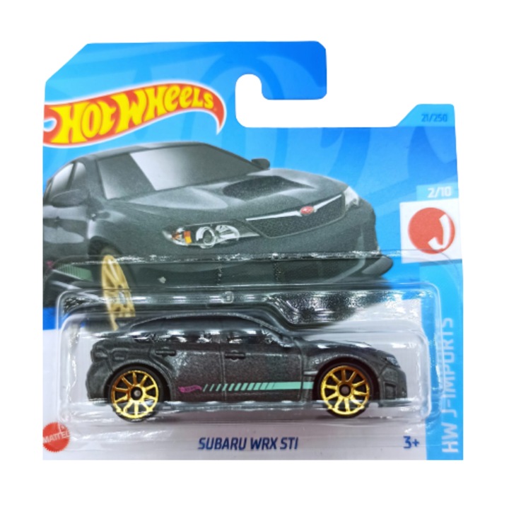Masinuta metalica Hot Wheels, Subaru WRX STI, 1:64, Gri