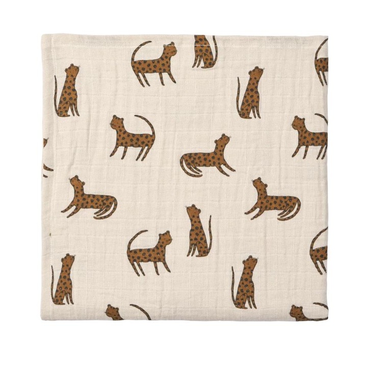 Paturica bebe, Liewood, Bumbac, Bej/Maro, 110 x 110 cm