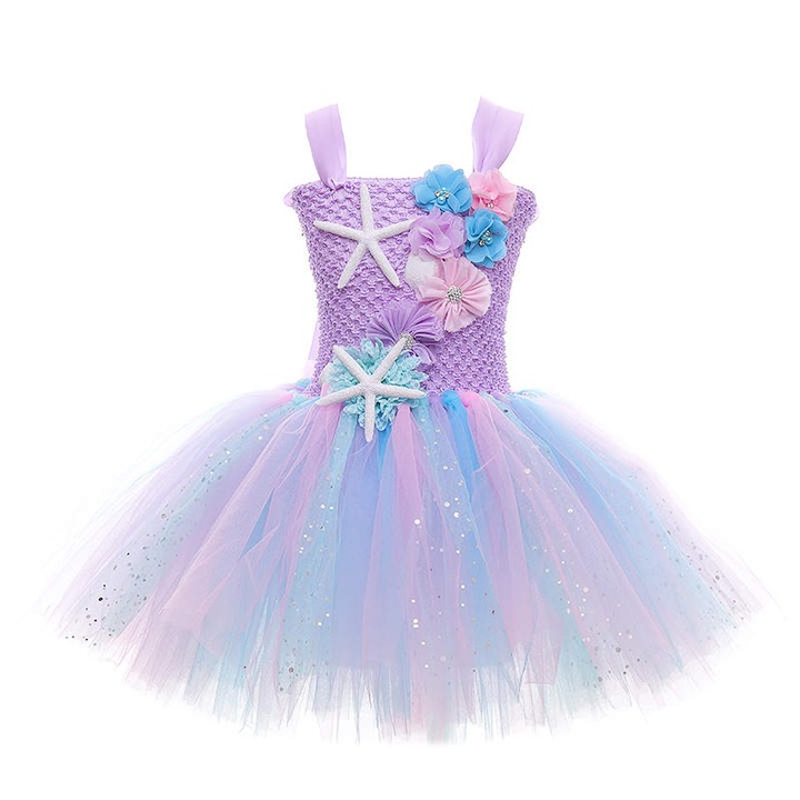 Rochie Printesa Sirena Ariel THK, curcubeu - 1 an