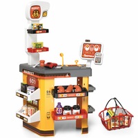 Set de Cumparaturi Tip Supermarket Mavio® pentru Copii, Jucarie Interactiva si Educativa, 52 de Accesorii, Cos de Cumparaturi si Casa de Marcat, Lumini si Sunete, Inaltime 85 cm, Design Colorat