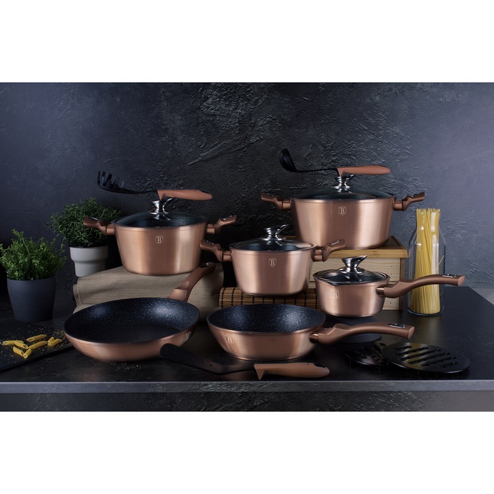 Комплект за готвене Berlinger Haus, Rose Gold Edition, 10 части