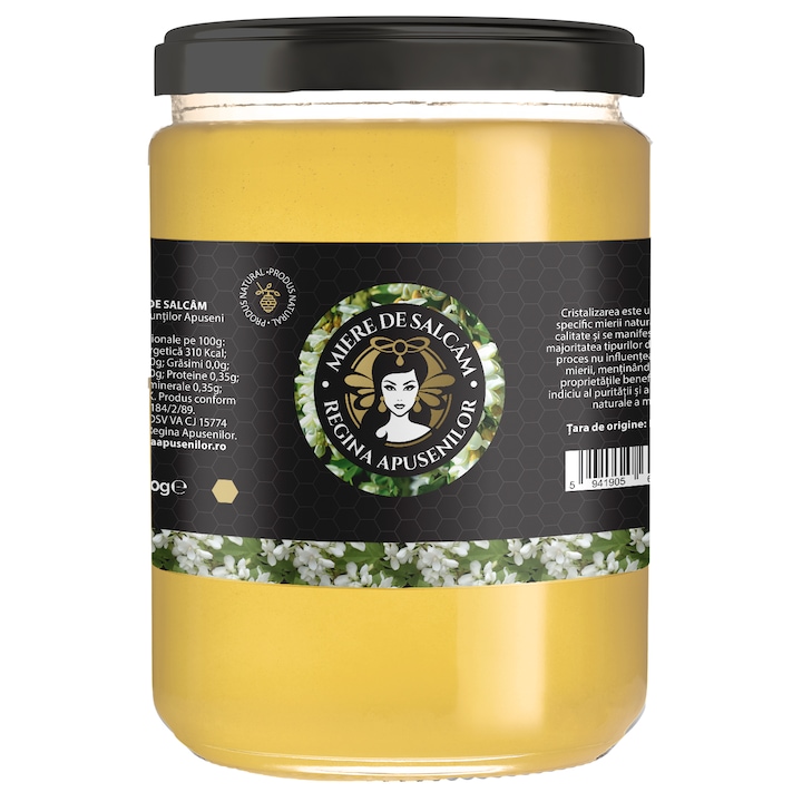 Miere de salcam pura, 100% produs romanesc natural, Regina Apusenilor, 950g
