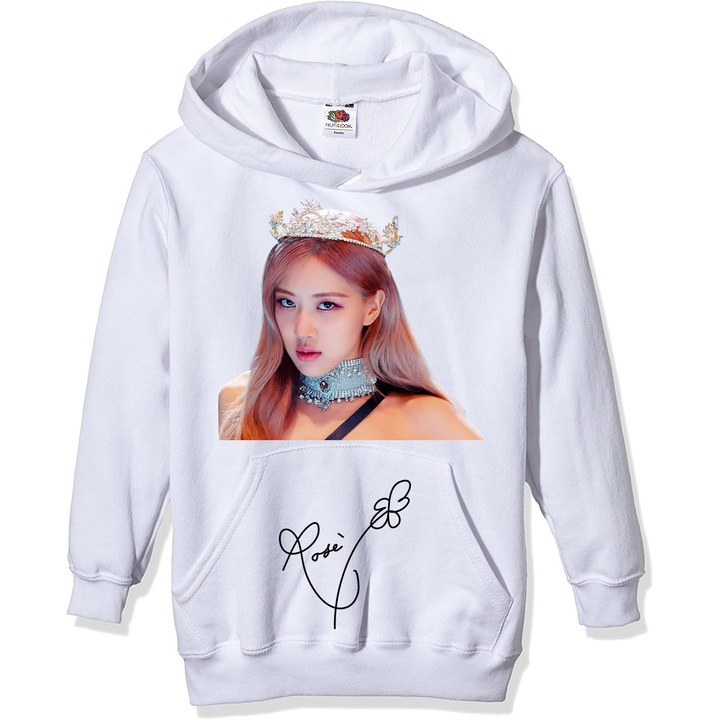 Hanorac personalizat blackpink rose blinks kpop, Unisex, Alb, M