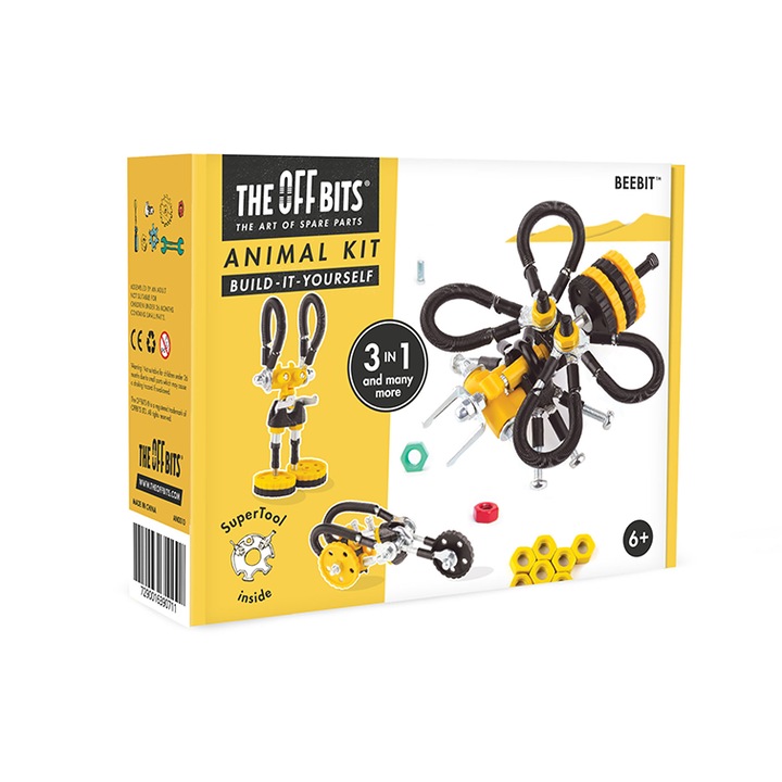 Set de construit cu suruburi si piulite, BeeBit, The OFFBITS, 78 piese