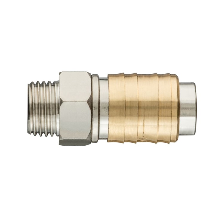 Conector rapid pentru compresor cu filet exterior, Neo, 3/8 inch, Auriu