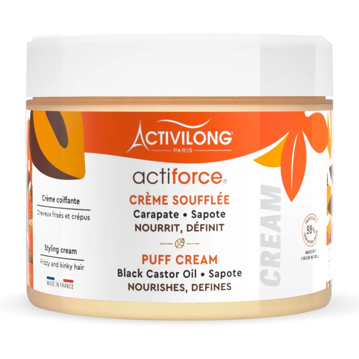 Crema hidratanta pentru styling, cu ulei de ricin negru, Actiforce, Activilong, 300 ml