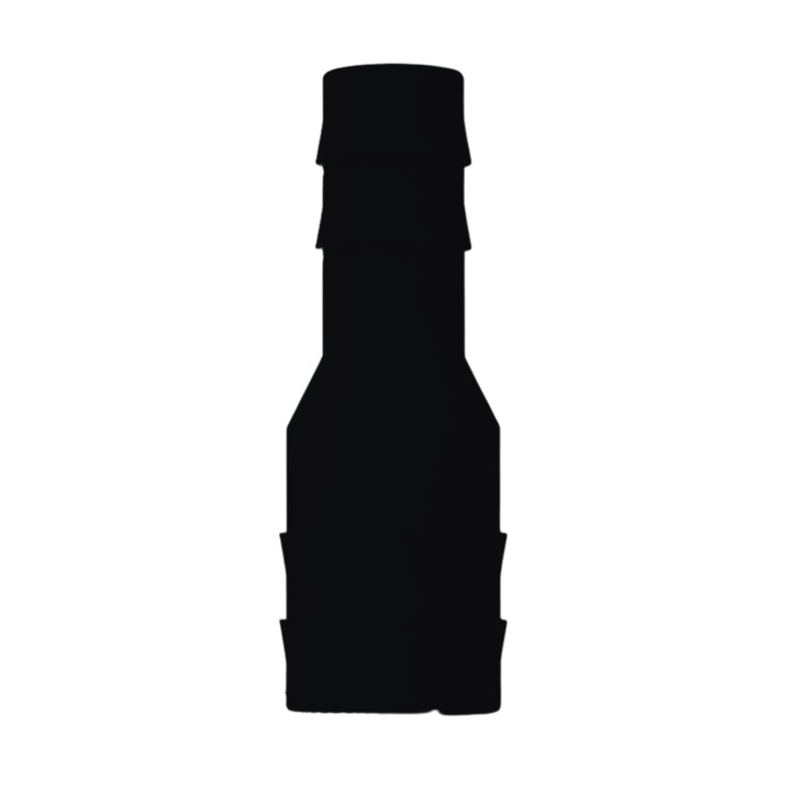 Reductie din plastic pentru furtun, cu un diametru initial de 15 mm si unul final de 10 mm