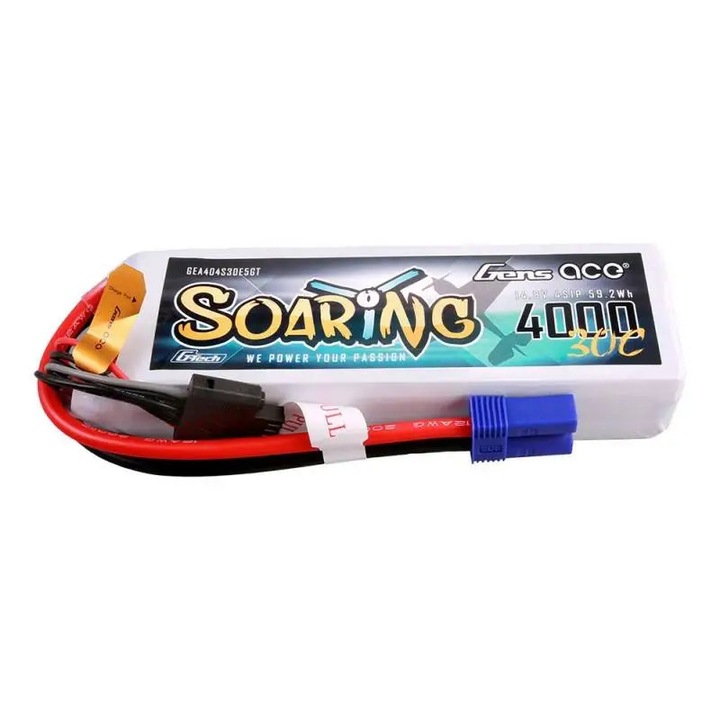 Acumulator Lipo Gens ace G-Tech Soaring cu mufa EC5, 14.8V, 4000 mAh, Graphics