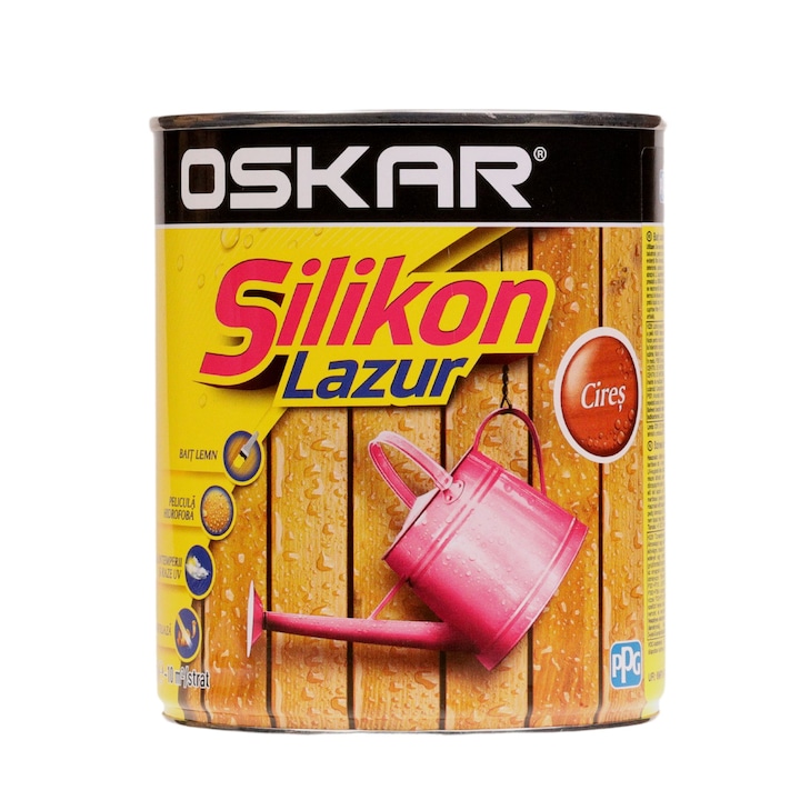 Bait lemn Oskar Silikon Lazur, pe baza de solvent, interior/exterior, cires, 0.75 L